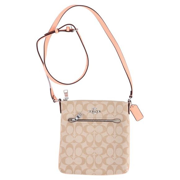 COACH Handbags - Coach Signature Rowan Bag in Beige Coated Canvas
